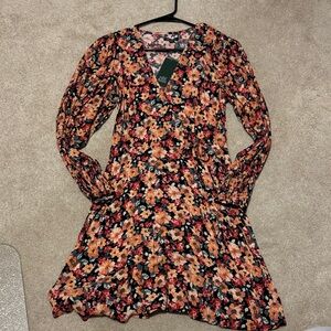 Wild Fable Multicolor Floral V-Neck Dress